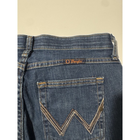 Wrangler Q-Baby Bootcut Dress Jeans Women 7/8x32 Dark Wash mid rise - Picture 7 of 8